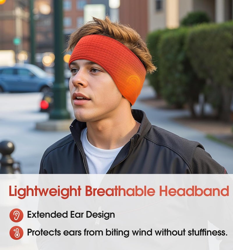 SUNMECI Lightweight Soft Fleece Headband - Breathable Ear Muffs for Men Women in Winter Running Cycling Ski Comfortable Warm for Clod Weather Sports - Image 2
